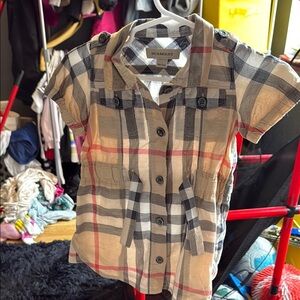 Burberry Brown and Black Button Down Shirt
